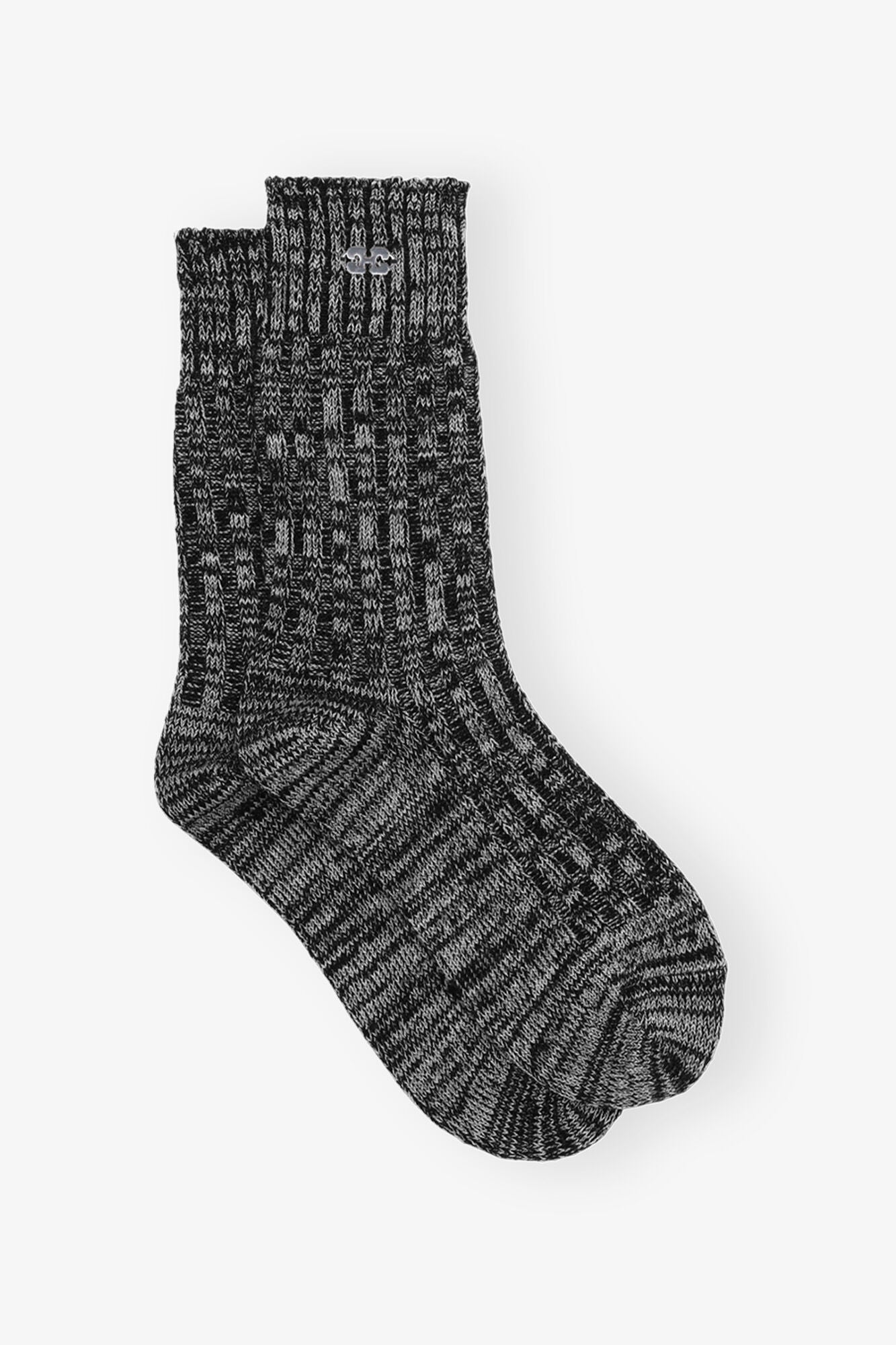 Ebony Melange Ribbed Socks