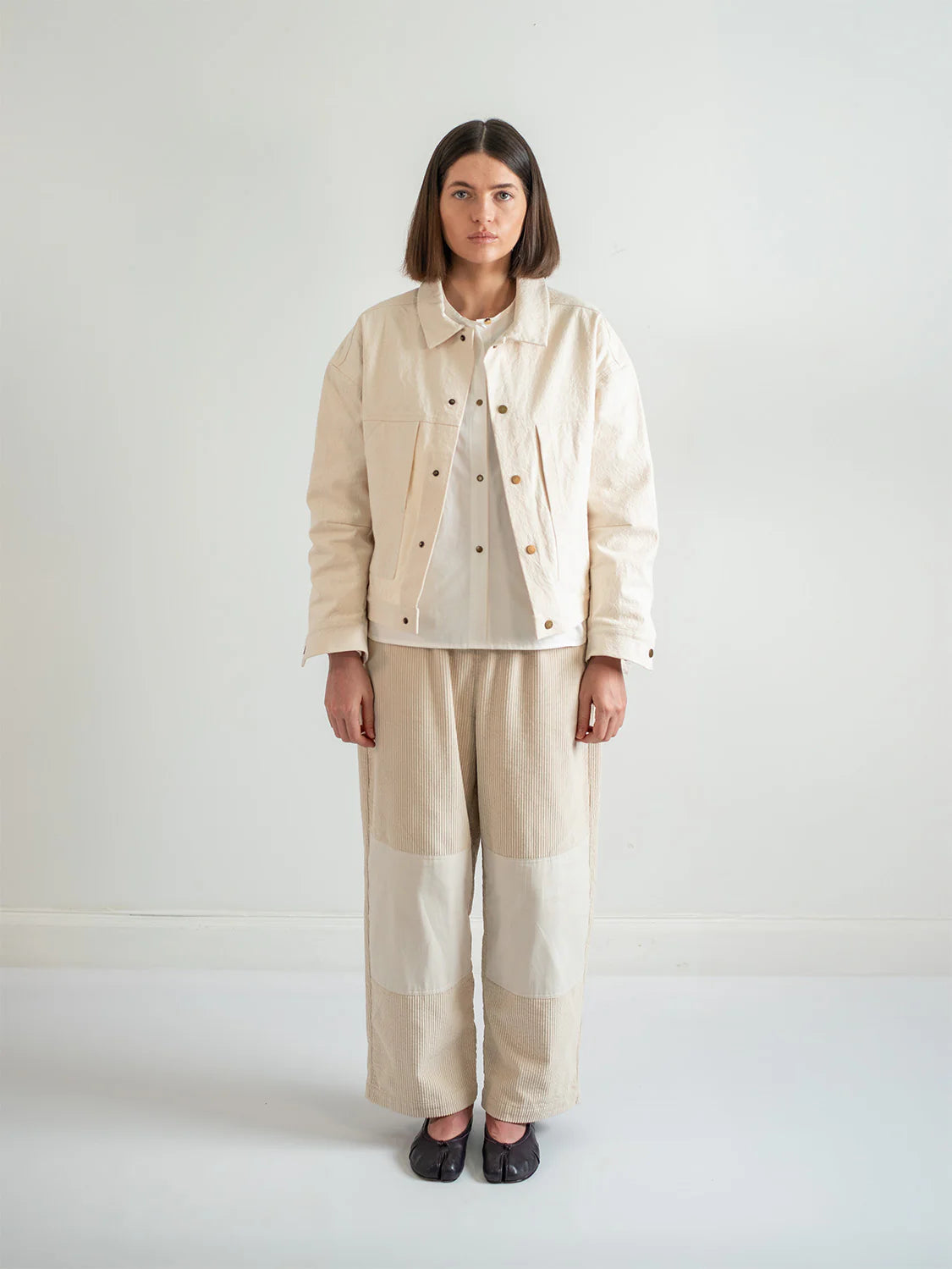 Ivory Varsity Jacket – Canvas Snap Workwear