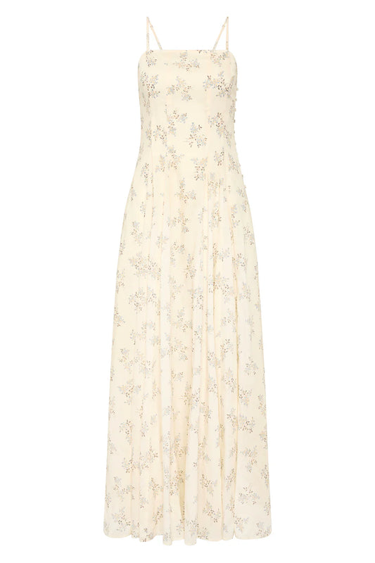 Paloma Square Neck Dress- Blue Blooms