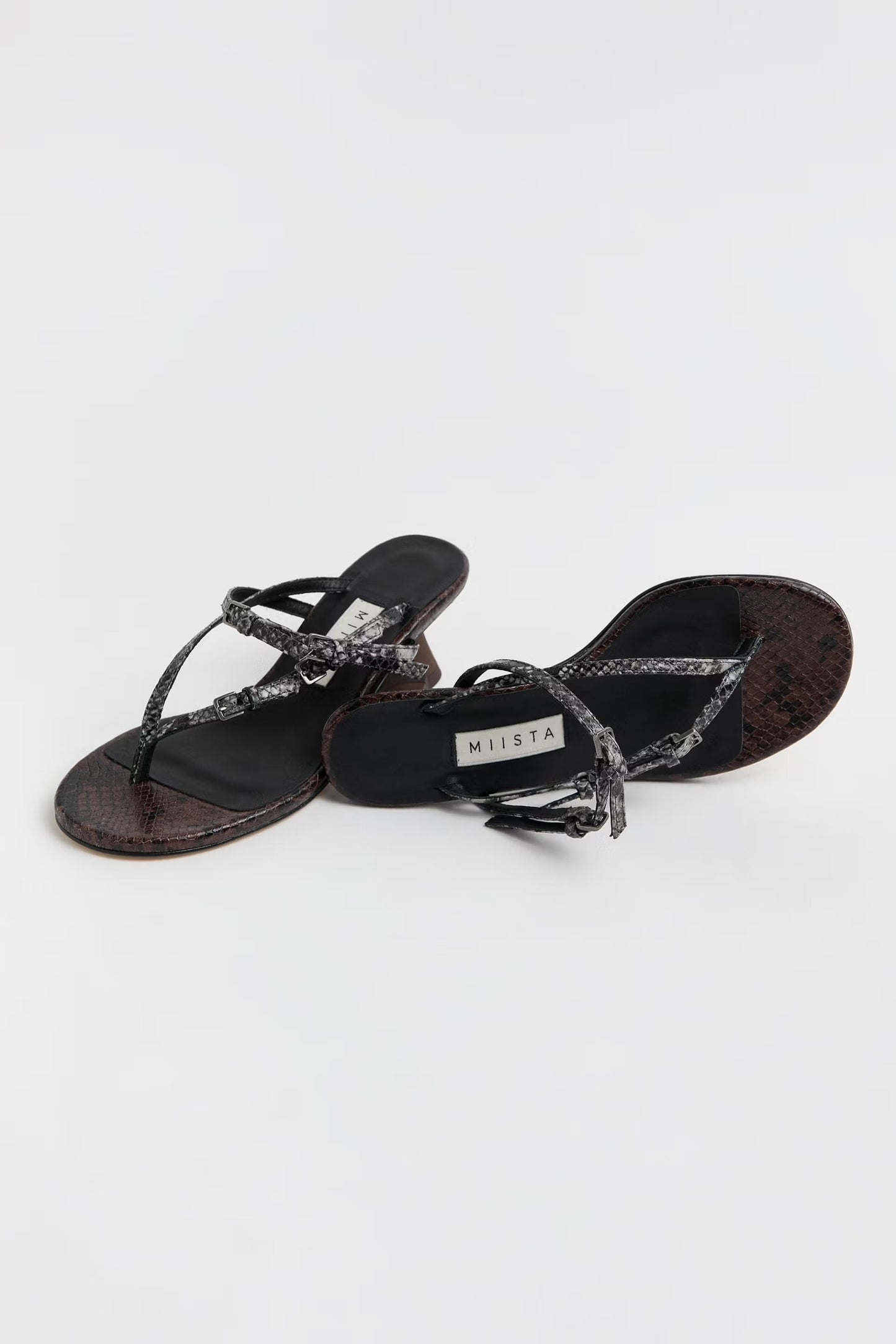 Abisai Sandals Snake Embossed